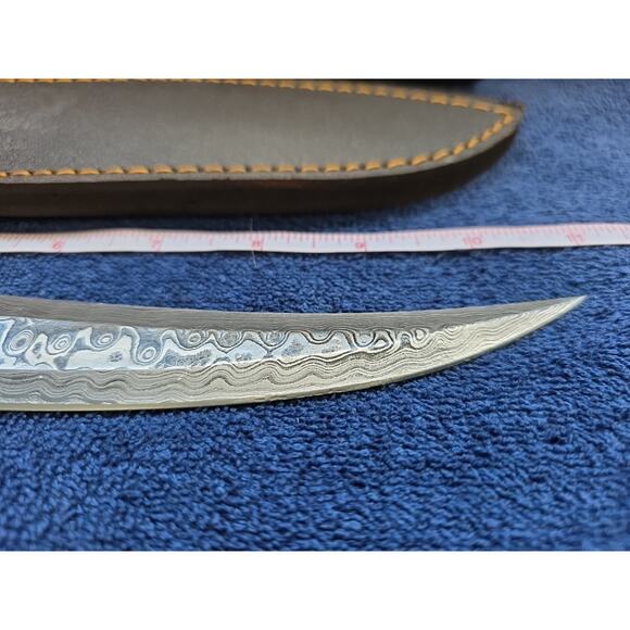 Hunting Bowie Knife 11 Inch, Custom Made Forged Damascus Blade LMK Knives #7572 - Picture 10 of 10